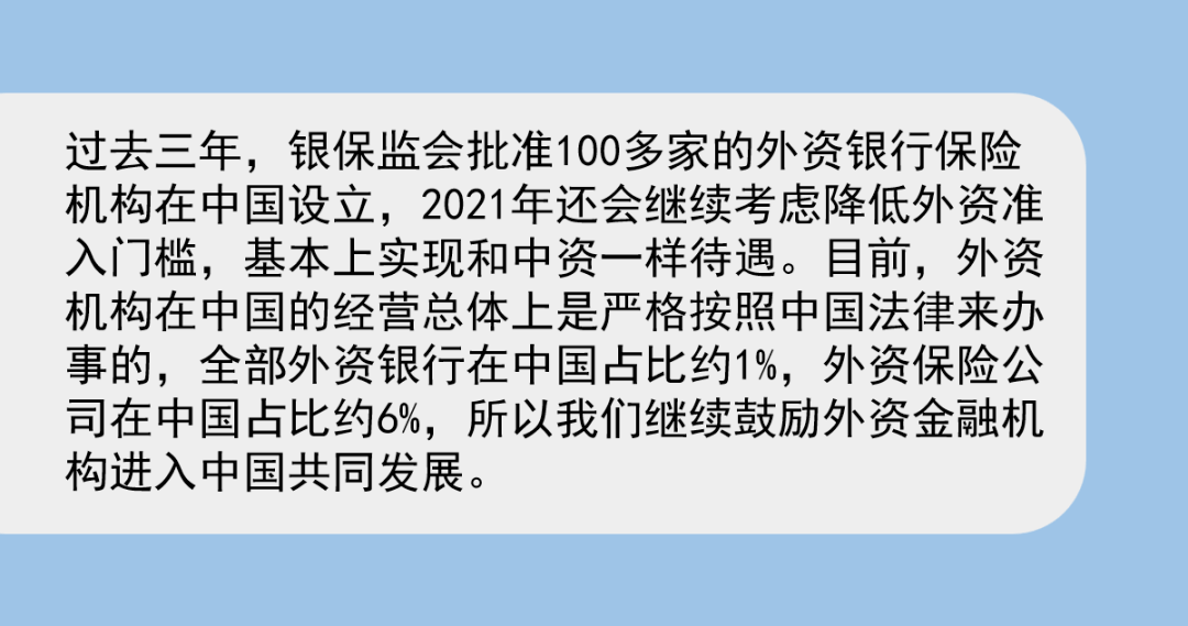 银保监会积极推动对外开放措施实例落地，已批准18项外资银行和保险机构筹建申请